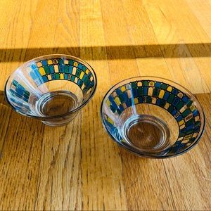 Pair Of Gorgeous Funky Vintage MCM Glass Bowls